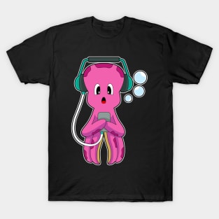 Octopus Headphone Music T-Shirt